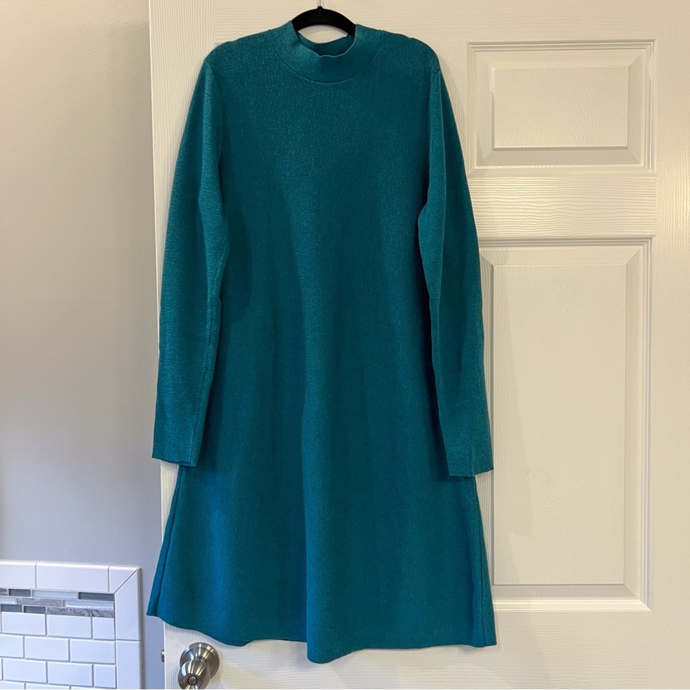 Elegant Teal Sweater Dress